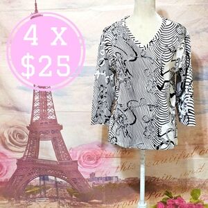 Lighthouse Point Black and White Women's Top Sz S